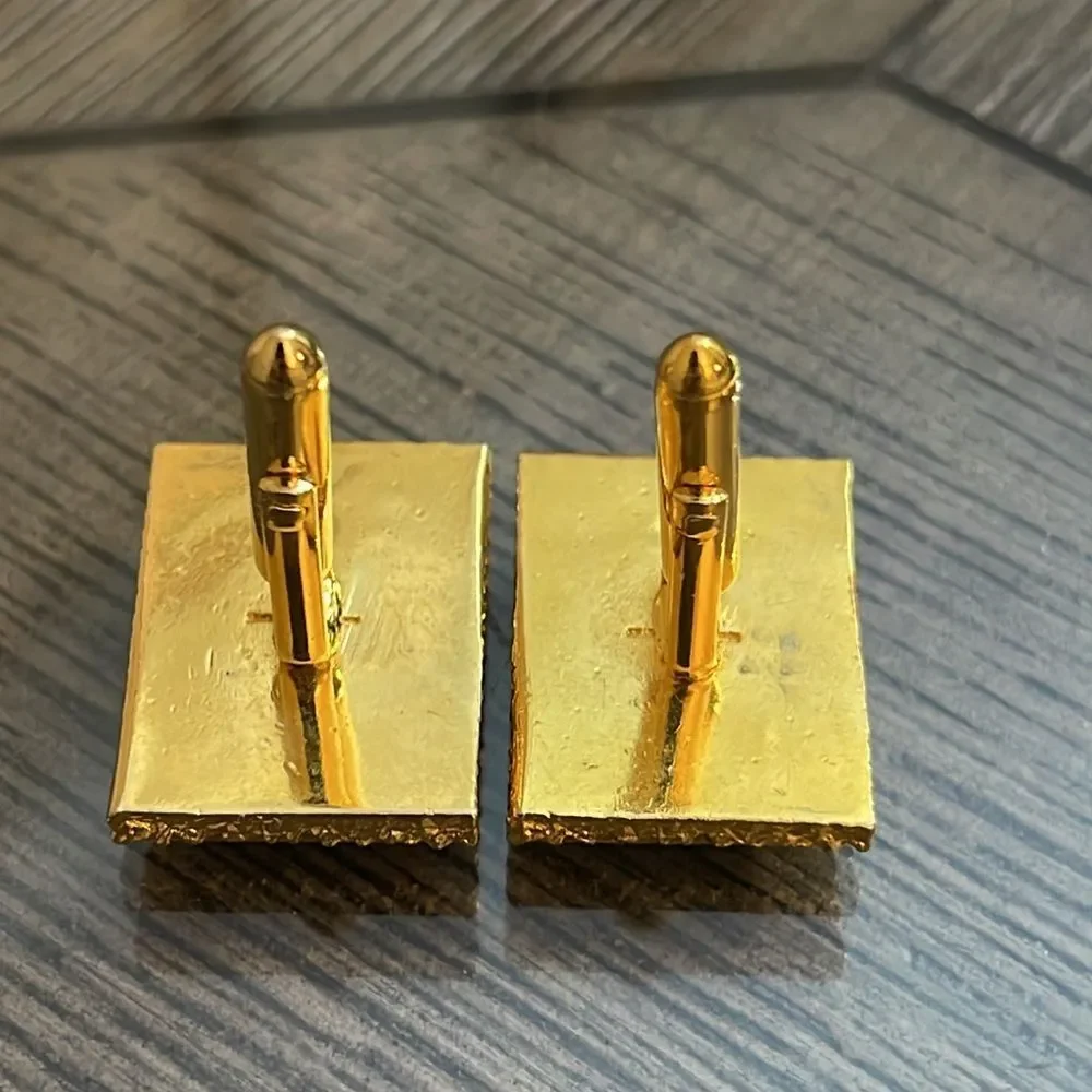 Swank Damascene Cufflinks Poker King Ace Spades Playing Cards